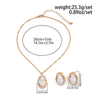 Thumbnail for Baroque Irregular Pearl Charm Singapore Chain Necklace Earrings Set