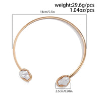 Thumbnail for Baroque Irregular Pearl Inlaid Open Collar Necklace Bangle Bracelet