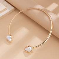 Thumbnail for Baroque Irregular Pearl Inlaid Open Collar Necklace Bangle Bracelet