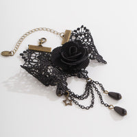 Thumbnail for Baroque Layered Crystal Tassel Rose Lace Anklet