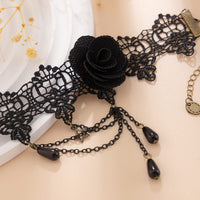 Thumbnail for Baroque Layered Crystal Tassel Rose Lace Anklet