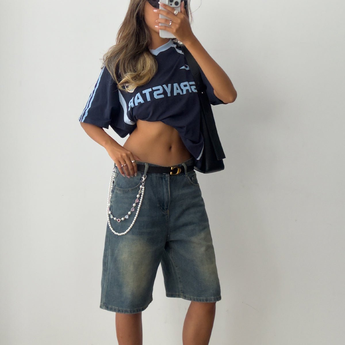 Baroque Layered Heart Rhinestone Pearl Trouser Chain - ArtGalleryZen