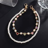 Thumbnail for Baroque Layered Heart Rhinestone Pearl Trouser Chain - ArtGalleryZen