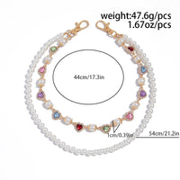 Thumbnail for Baroque Layered Heart Rhinestone Pearl Trouser Chain - ArtGalleryZen