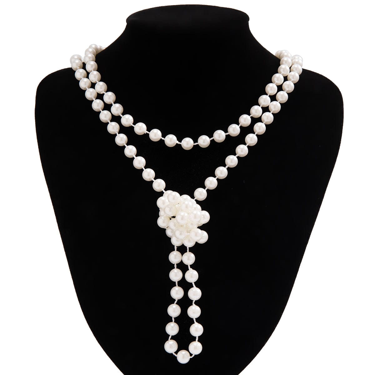 Baroque Layered Knotted Pearl Chain Y Necklace - ArtGalleryZen