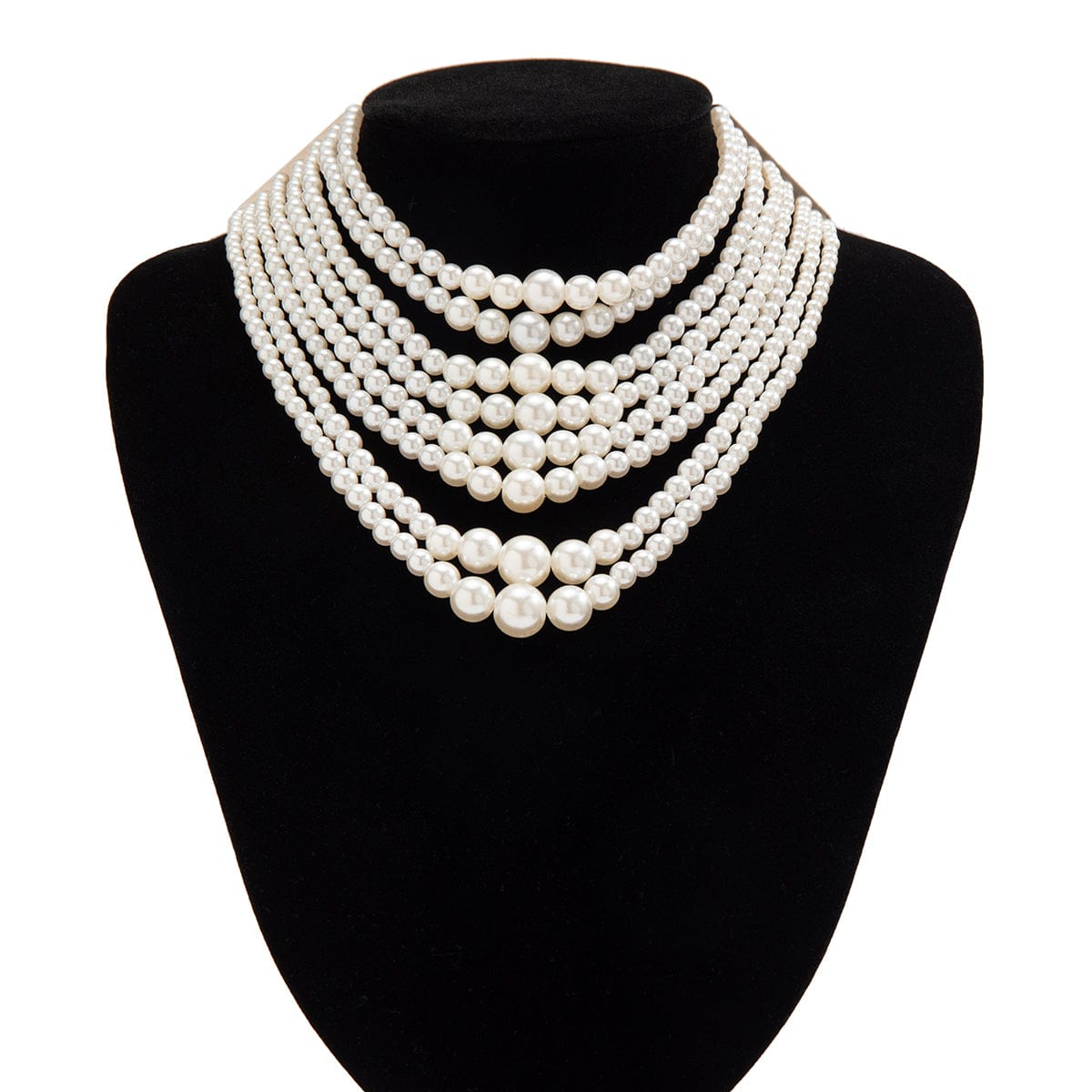 Baroque Layered Pearl Chain Choker Necklace - ArtGalleryZen