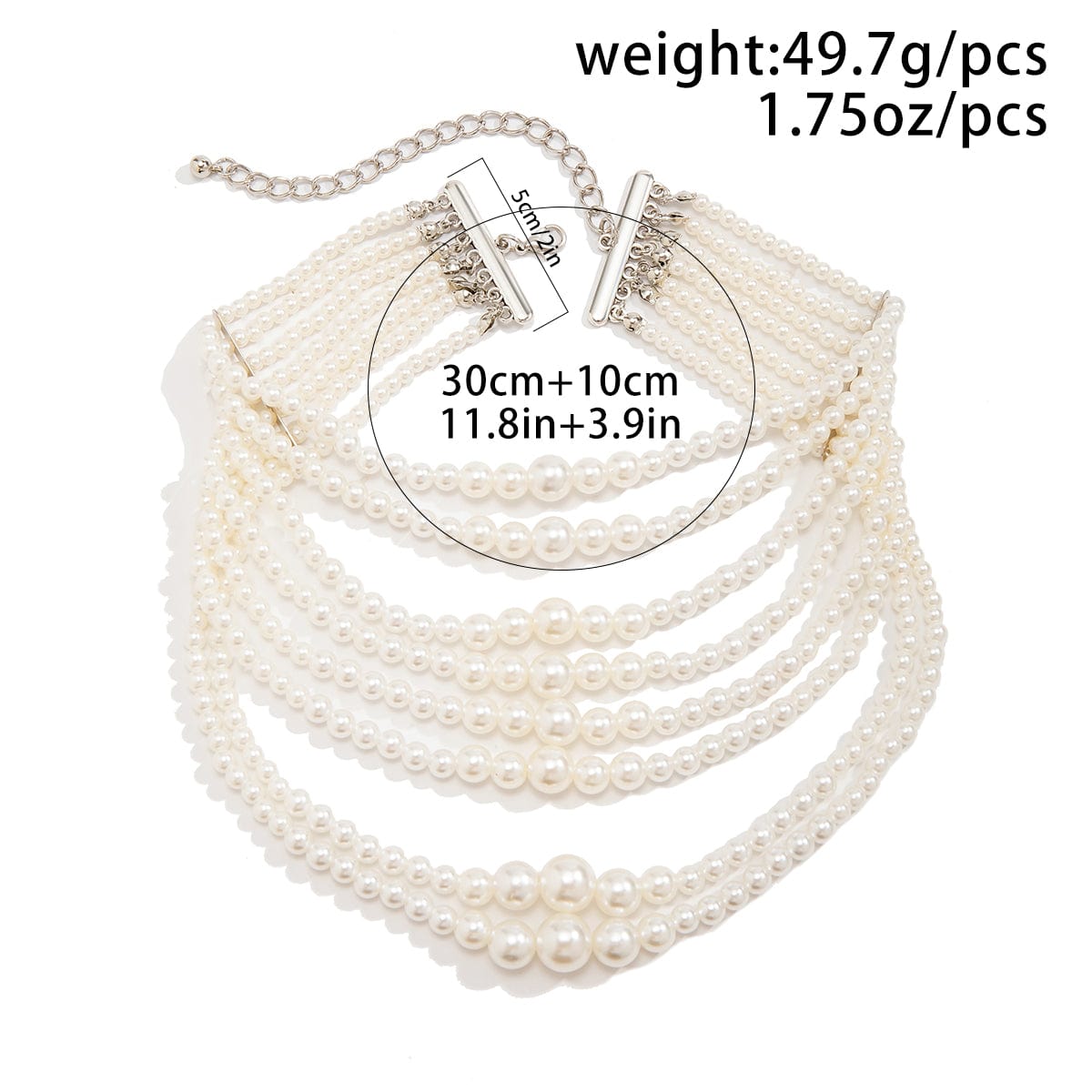 Baroque Layered Pearl Chain Choker Necklace - ArtGalleryZen