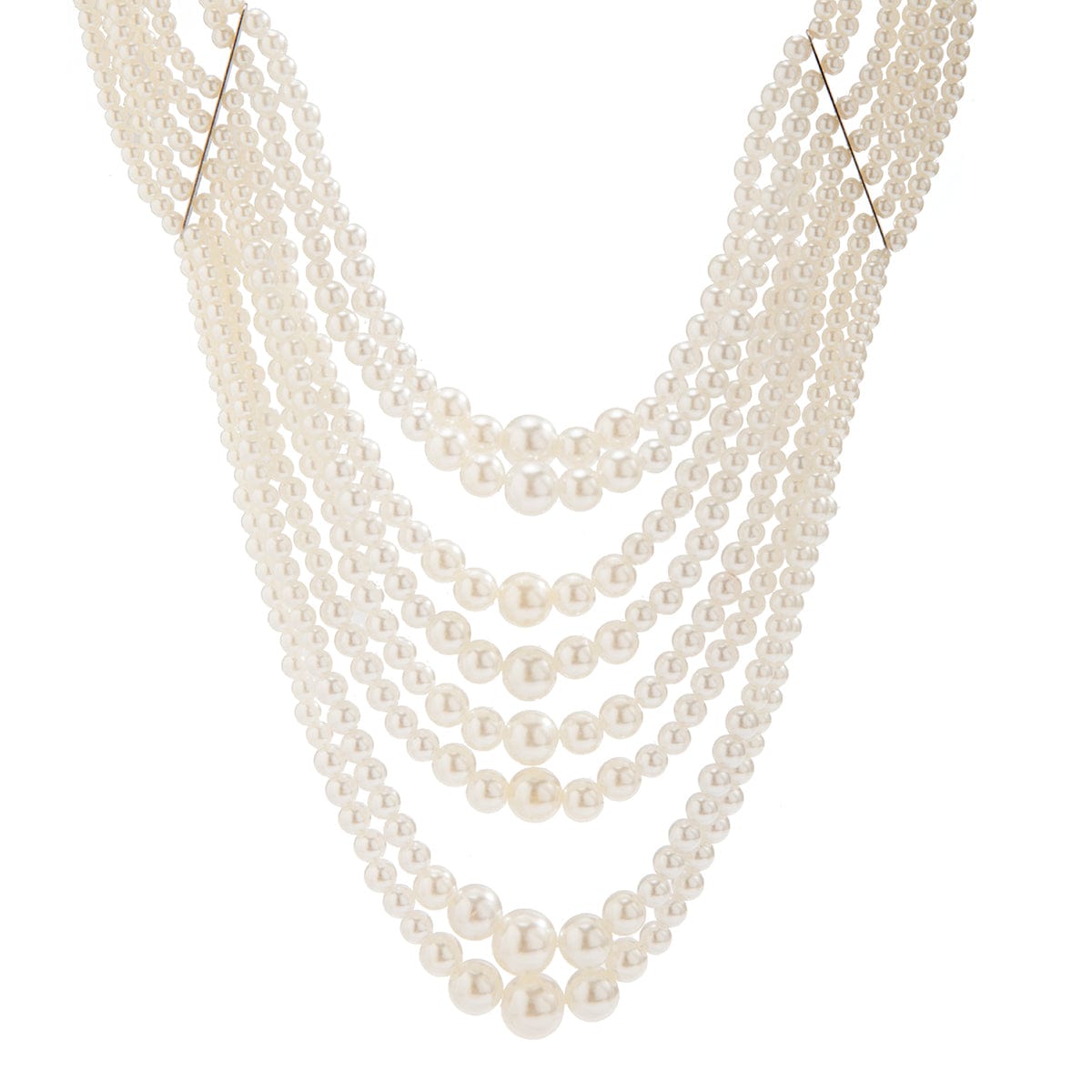 Baroque Layered Pearl Chain Choker Necklace - ArtGalleryZen