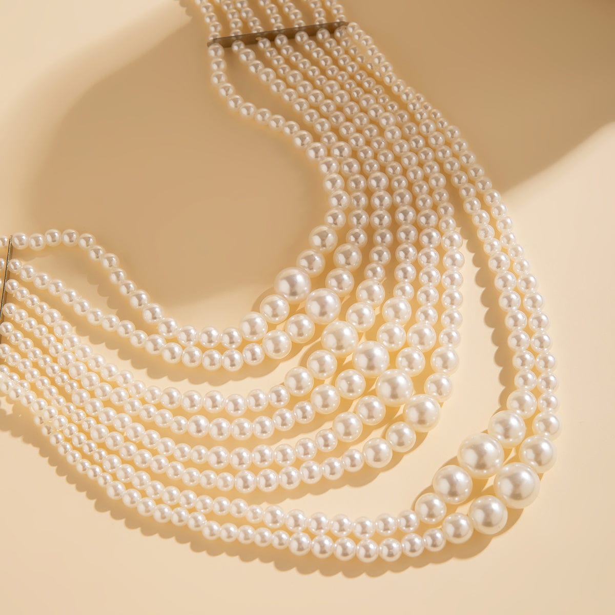 Baroque Layered Pearl Chain Choker Necklace - ArtGalleryZen