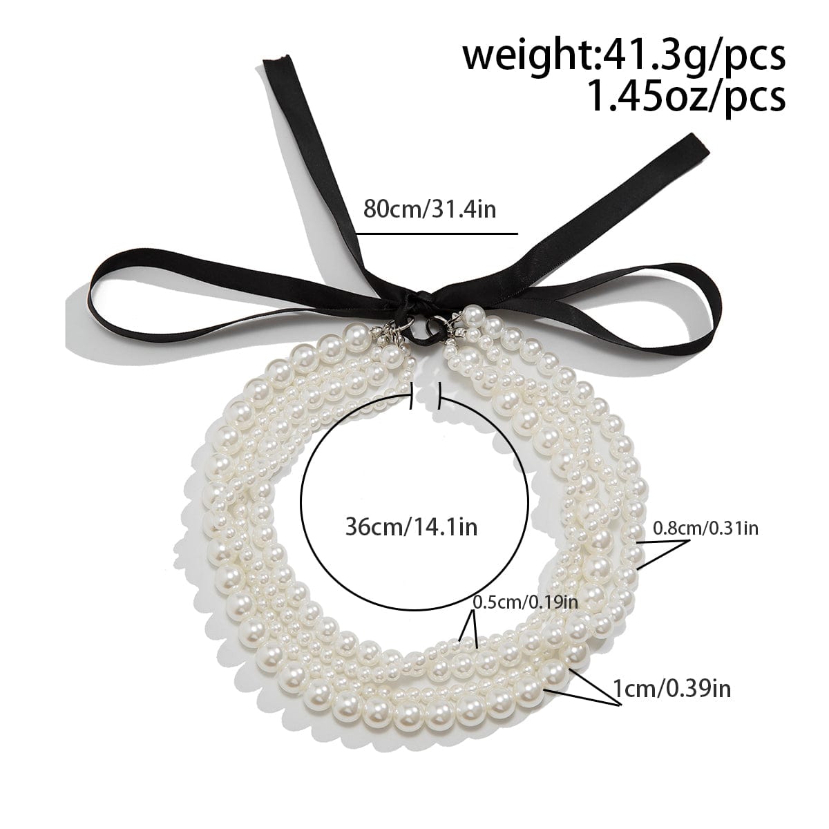 Baroque Layered Ribbon Bowknot Pearl Chain Necklace - ArtGalleryZen