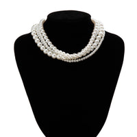 Thumbnail for Baroque Layered Ribbon Bowknot Pearl Chain Necklace