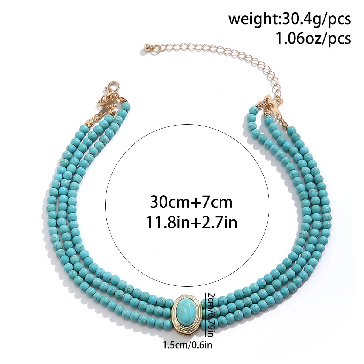 Baroque Layered Turquoise Pearl Chain Choker Necklace - ArtGalleryZen