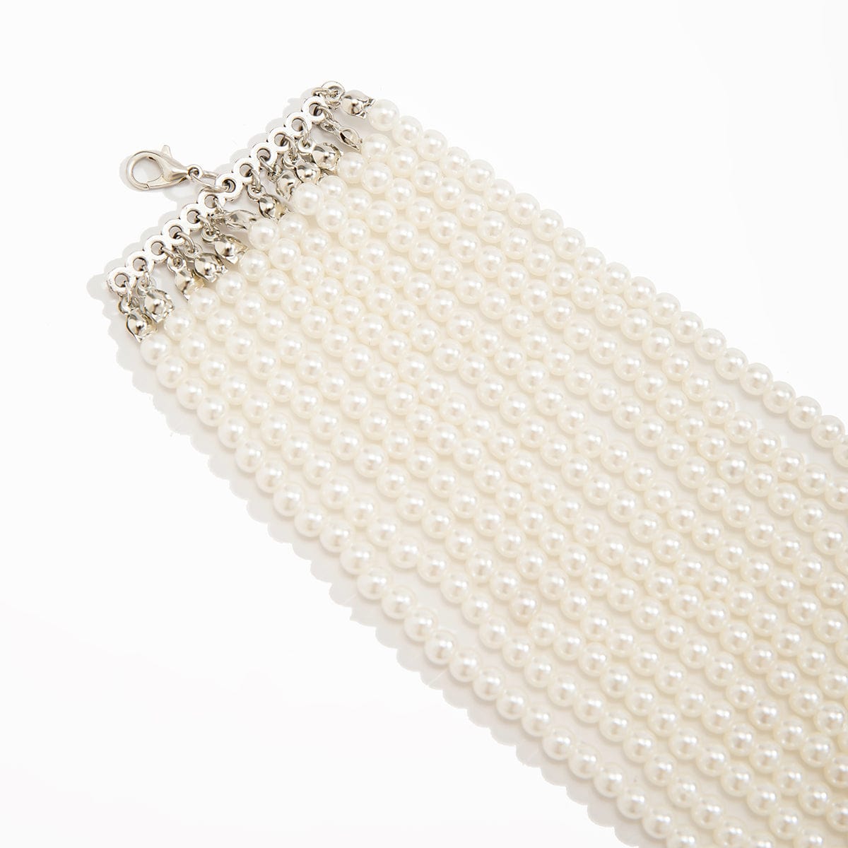 Baroque Multi-Layered Pearl Chain Choker Necklace - ArtGalleryZen