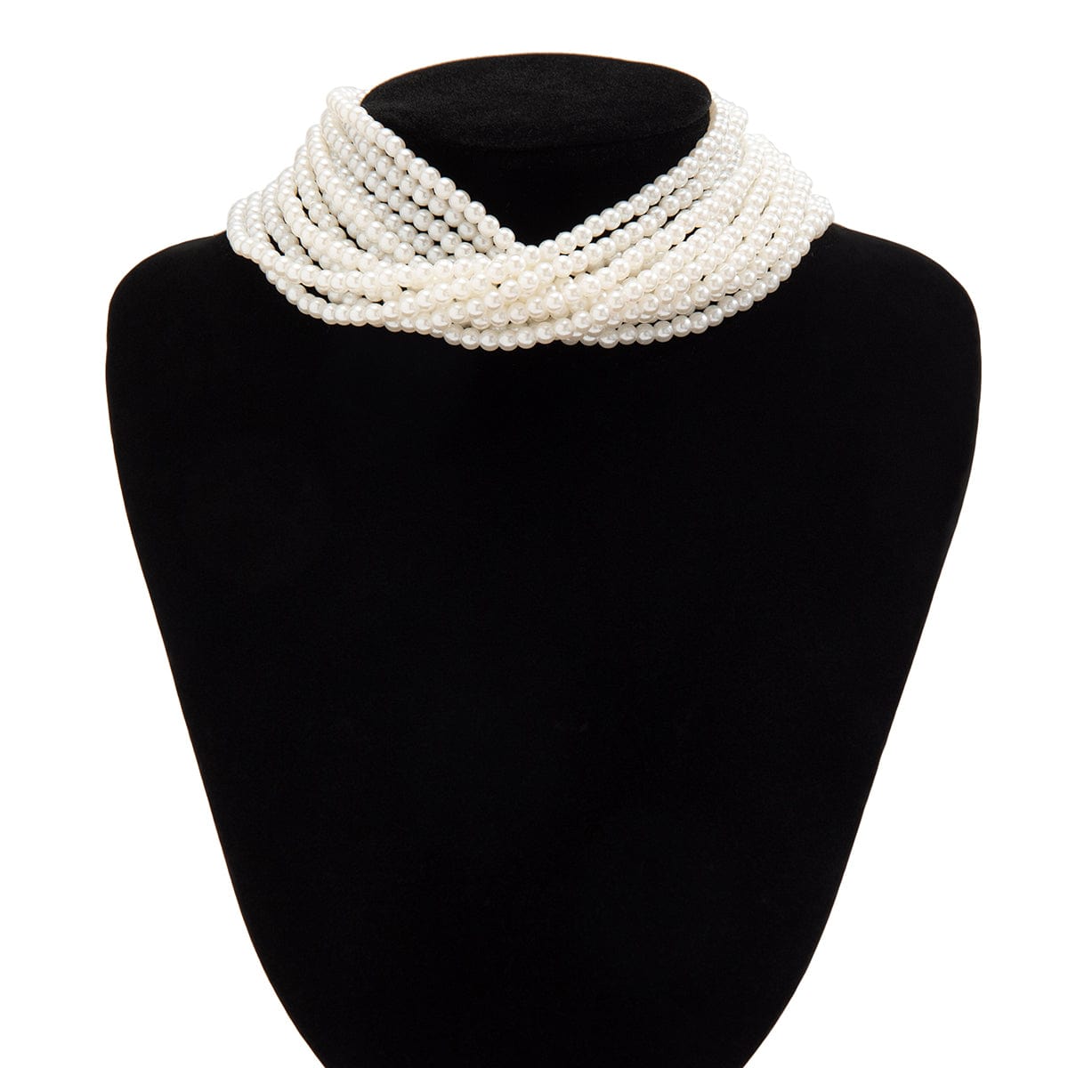 Baroque Multi-Layered Pearl Chain Choker Necklace - ArtGalleryZen