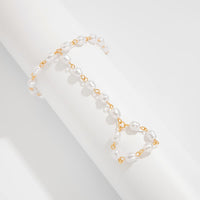 Thumbnail for Baroque Pearl Chain Finger Ring Bracelet - ArtGalleryZen