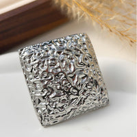 Thumbnail for Baroque Pearl Inlaid Sun Textured Square Hollow Oval Ring Set