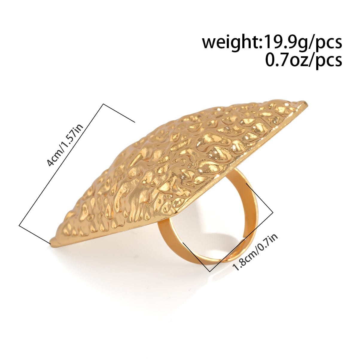 Baroque Pearl Inlaid Sun Textured Square Hollow Oval Ring Set