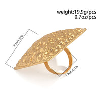 Thumbnail for Baroque Pearl Inlaid Sun Textured Square Hollow Oval Ring Set