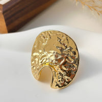 Thumbnail for Baroque Pearl Inlaid Sun Textured Square Hollow Oval Ring Set