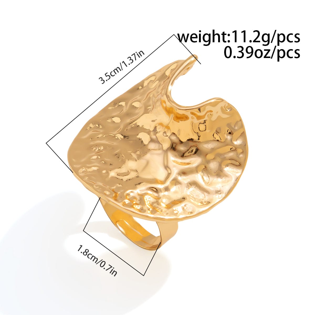 Baroque Pearl Inlaid Sun Textured Square Hollow Oval Ring Set