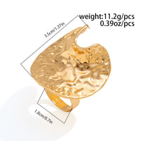 Thumbnail for Baroque Pearl Inlaid Sun Textured Square Hollow Oval Ring Set