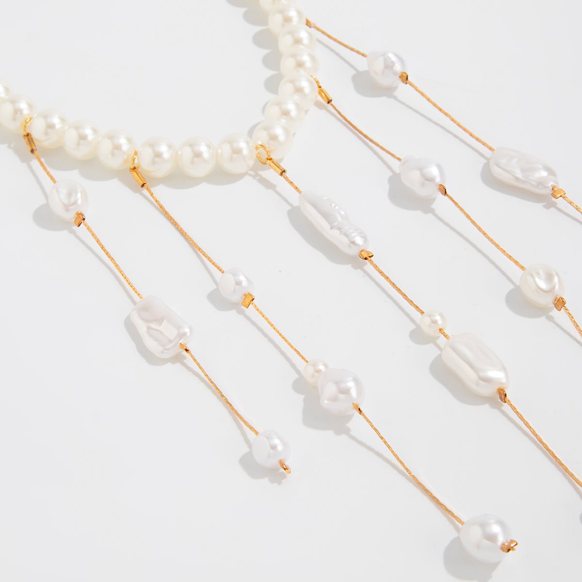 Baroque Pearl Raindrop Tassel Choker Necklace - ArtGalleryZen