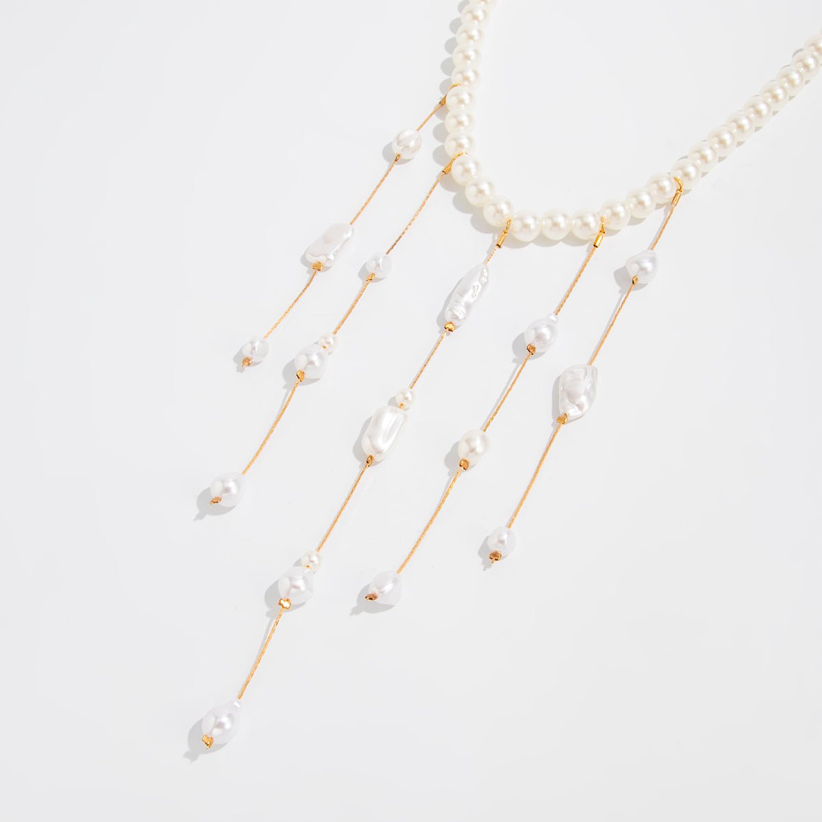 Baroque Pearl Raindrop Tassel Choker Necklace - ArtGalleryZen