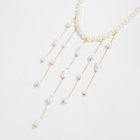 Thumbnail for Baroque Pearl Raindrop Tassel Choker Necklace - ArtGalleryZen