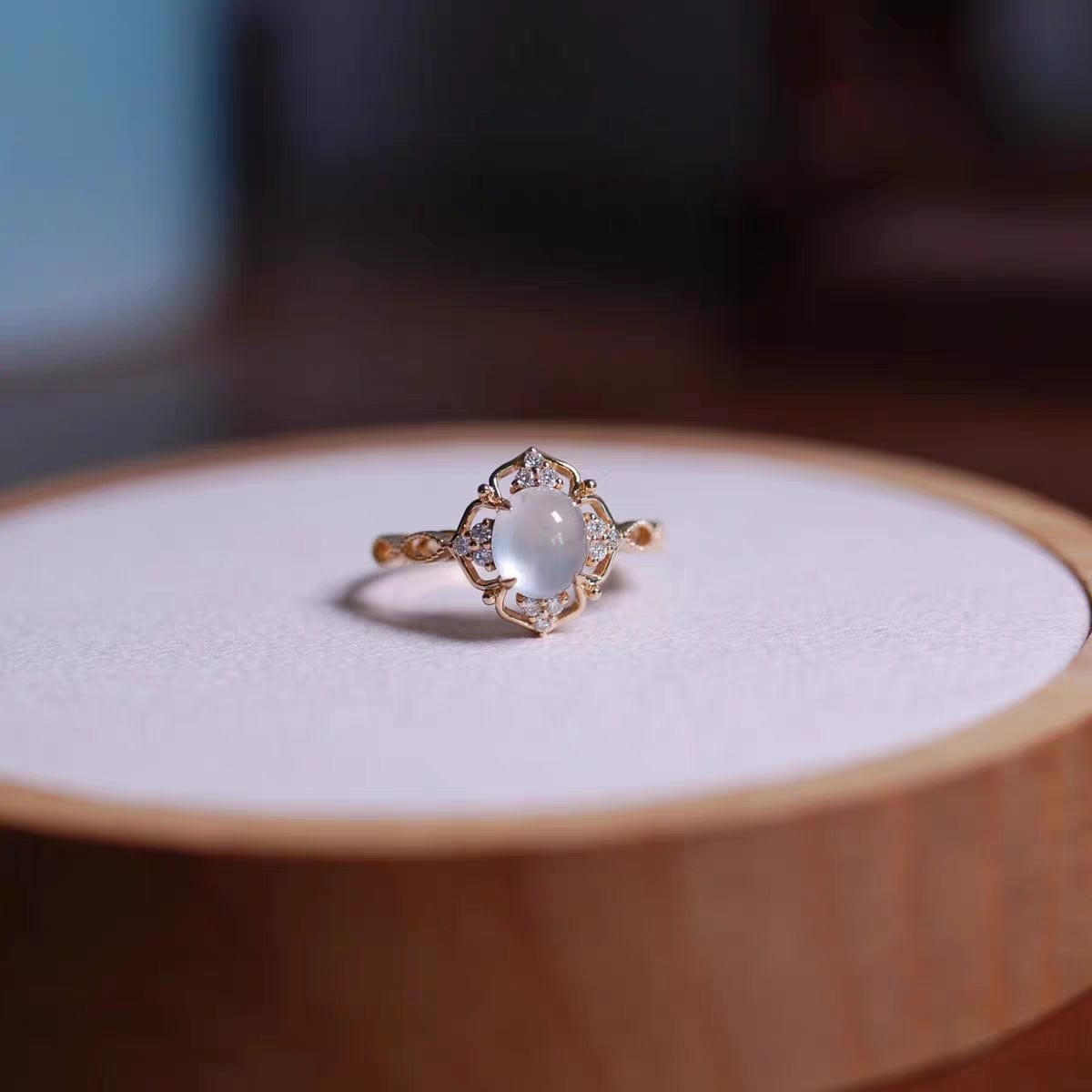 Baroque-style Moonstone Ring - ArtGalleryZen