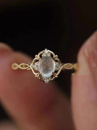 Thumbnail for Baroque-style Moonstone Ring - ArtGalleryZen