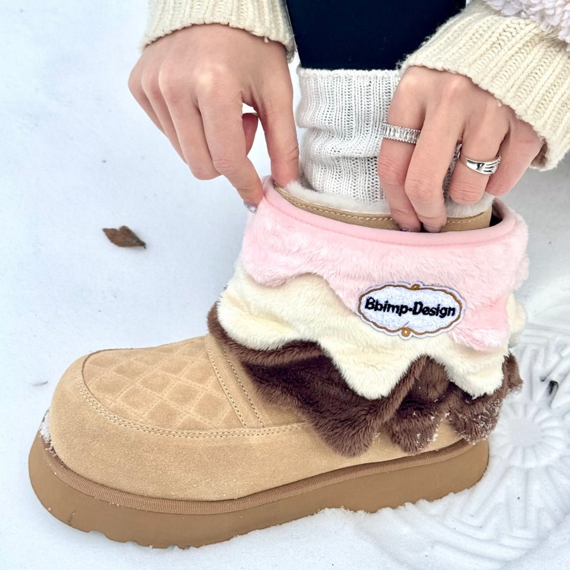 BBIMP Ice Cream Platform Snow Boots - ArtGalleryZen