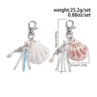 Thumbnail for Beach Style 2pcs Shell Charm Seed Bead Tassel Keychain Set - ArtGalleryZen