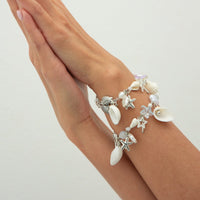 Thumbnail for Beach Style 2pcs Shell Starfish Pearl Charm Bracelet Set - ArtGalleryZen