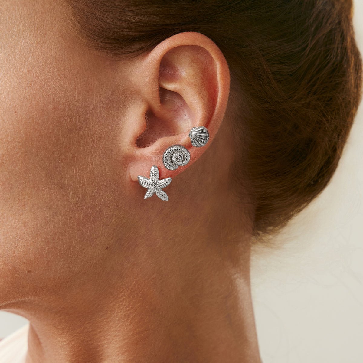 Beach Style 3 Pairs Conch Shell Starfish Earrings Set - ArtGalleryZen