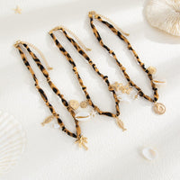 Thumbnail for Beach Style 3pcs Conch Fish Bone Coconut Tree Pendant Leopard Print Necklace Set - ArtGalleryZen