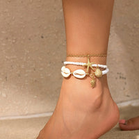 Thumbnail for Beach Style 3Pcs Conch Starfish Turtle Charm Seed Bead Anklet Set - ArtGalleryZen
