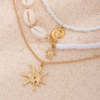 Thumbnail for Beach Style 3Pcs Conch Starfish Turtle Pendant Seed Bead Necklace Set