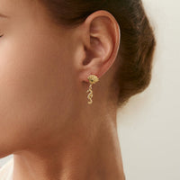 Thumbnail for Beach Style 5 Pcs Dangling Turquoise Shell Starfish Seahorse Huggie Hoop Earrings Set - ArtGalleryZen