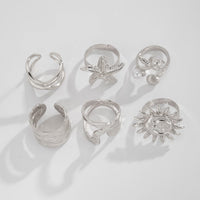 Thumbnail for Beach Style 6pcs Starfish Sun Ring Set - ArtGalleryZen