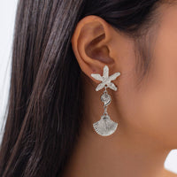 Thumbnail for Beach Style Asymmetric Shell Starfish Dangle Earrings - ArtGalleryZen