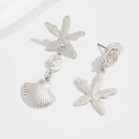 Thumbnail for Beach Style Asymmetric Shell Starfish Dangle Earrings - ArtGalleryZen