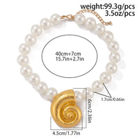 Thumbnail for Beach Style Chunky Conch Pendant Pearl Chain Necklace