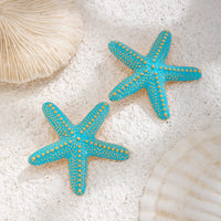 Thumbnail for Beach Style Chunky Enamel Starfish Earrings