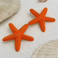 Thumbnail for Beach Style Chunky Enamel Starfish Earrings