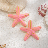 Thumbnail for Beach Style Chunky Enamel Starfish Earrings