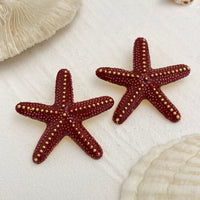 Thumbnail for Beach Style Chunky Enamel Starfish Earrings