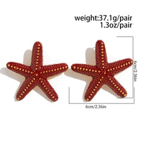 Thumbnail for Beach Style Chunky Enamel Starfish Earrings