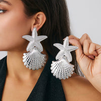 Thumbnail for Beach Style Chunky Shell Starfish Earrings - ArtGalleryZen