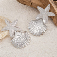 Thumbnail for Beach Style Chunky Shell Starfish Earrings - ArtGalleryZen