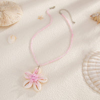 Thumbnail for Beach Style Conch Flower Pendant Seed Bead Necklace - ArtGalleryZen